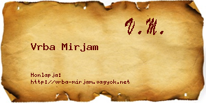 Vrba Mirjam névjegykártya
